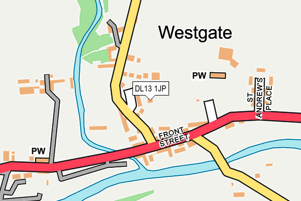 DL13 1JP map - OS OpenMap – Local (Ordnance Survey)