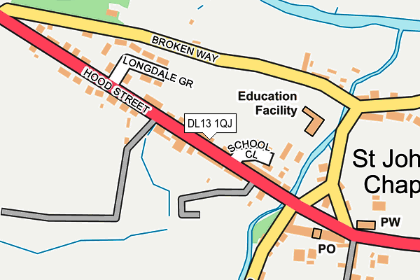 DL13 1QJ map - OS OpenMap – Local (Ordnance Survey)