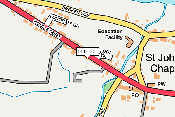 DL13 1QL map - OS OpenMap – Local (Ordnance Survey)