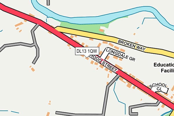 DL13 1QW map - OS OpenMap – Local (Ordnance Survey)
