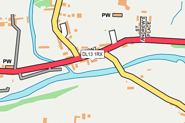 DL13 1RX map - OS OpenMap – Local (Ordnance Survey)