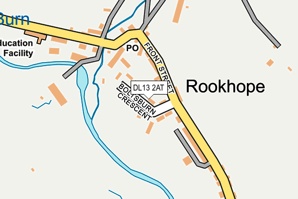 DL13 2AT map - OS OpenMap – Local (Ordnance Survey)