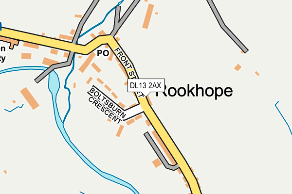 DL13 2AX map - OS OpenMap – Local (Ordnance Survey)