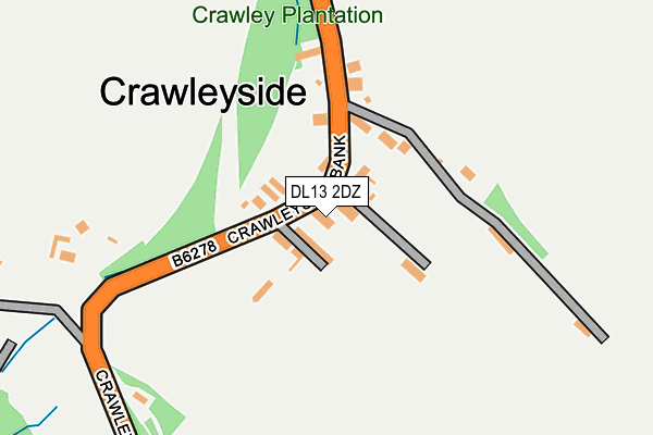 DL13 2DZ map - OS OpenMap – Local (Ordnance Survey)