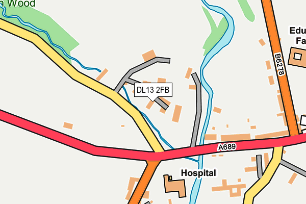 DL13 2FB map - OS OpenMap – Local (Ordnance Survey)