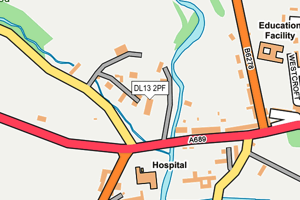 DL13 2PF map - OS OpenMap – Local (Ordnance Survey)