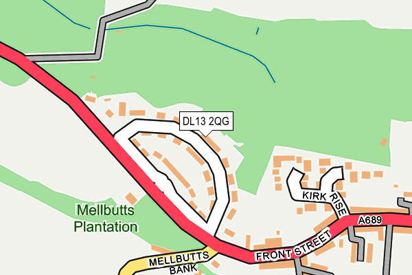 DL13 2QG map - OS OpenMap – Local (Ordnance Survey)