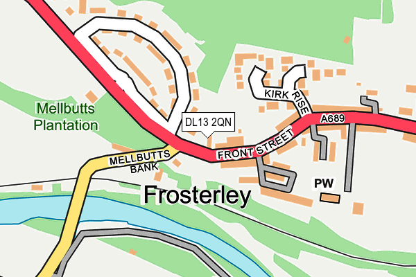 DL13 2QN map - OS OpenMap – Local (Ordnance Survey)