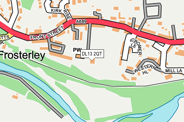 DL13 2QT map - OS OpenMap – Local (Ordnance Survey)