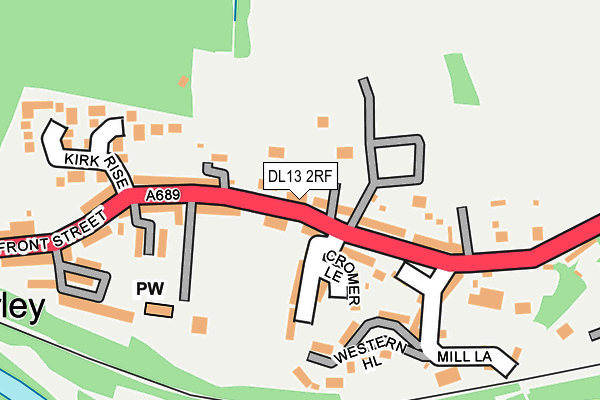 DL13 2RF map - OS OpenMap – Local (Ordnance Survey)