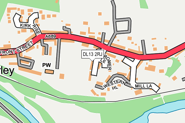DL13 2RJ map - OS OpenMap – Local (Ordnance Survey)