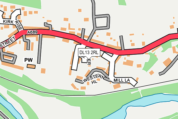 DL13 2RL map - OS OpenMap – Local (Ordnance Survey)