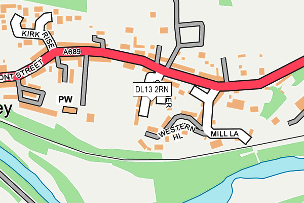 DL13 2RN map - OS OpenMap – Local (Ordnance Survey)