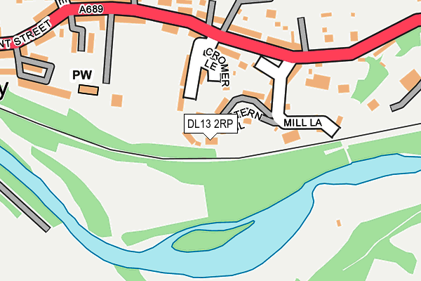 DL13 2RP map - OS OpenMap – Local (Ordnance Survey)