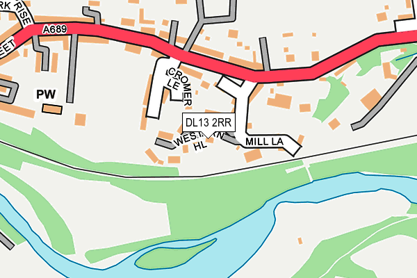 DL13 2RR map - OS OpenMap – Local (Ordnance Survey)