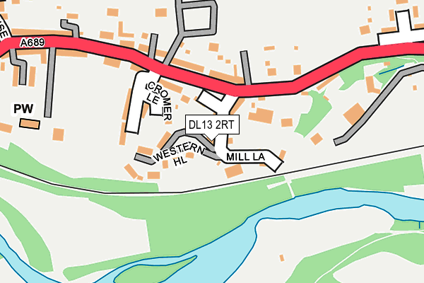 DL13 2RT map - OS OpenMap – Local (Ordnance Survey)