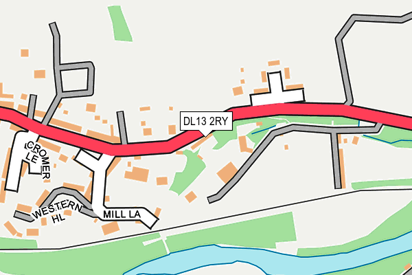 DL13 2RY map - OS OpenMap – Local (Ordnance Survey)