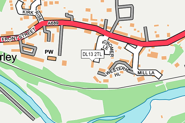 DL13 2TL map - OS OpenMap – Local (Ordnance Survey)
