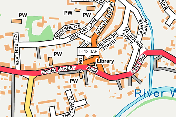 DL13 3AF map - OS OpenMap – Local (Ordnance Survey)