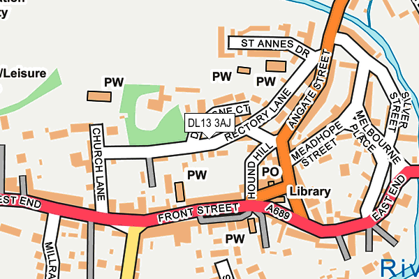 DL13 3AJ map - OS OpenMap – Local (Ordnance Survey)