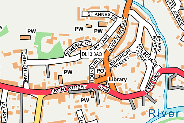 DL13 3AQ map - OS OpenMap – Local (Ordnance Survey)