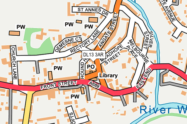 DL13 3AR map - OS OpenMap – Local (Ordnance Survey)