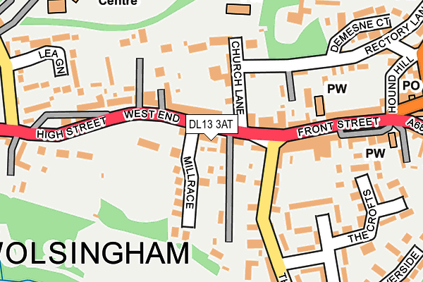 DL13 3AT map - OS OpenMap – Local (Ordnance Survey)