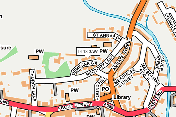 DL13 3AW map - OS OpenMap – Local (Ordnance Survey)