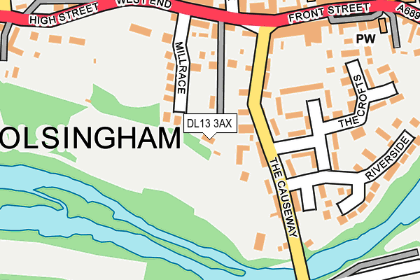 DL13 3AX map - OS OpenMap – Local (Ordnance Survey)
