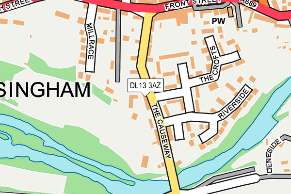 DL13 3AZ map - OS OpenMap – Local (Ordnance Survey)