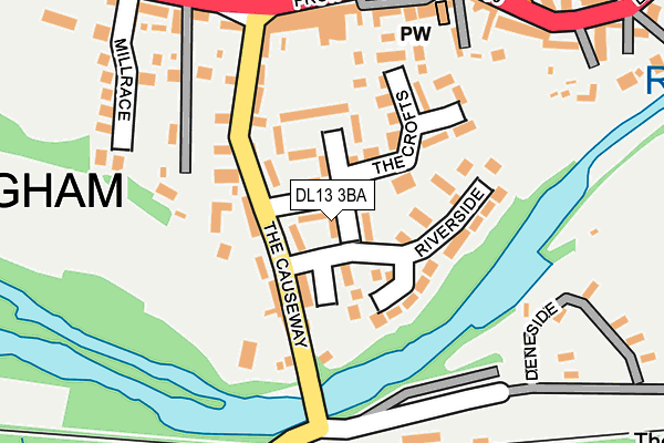 DL13 3BA map - OS OpenMap – Local (Ordnance Survey)
