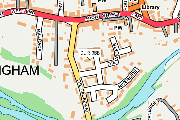 DL13 3BB map - OS OpenMap – Local (Ordnance Survey)