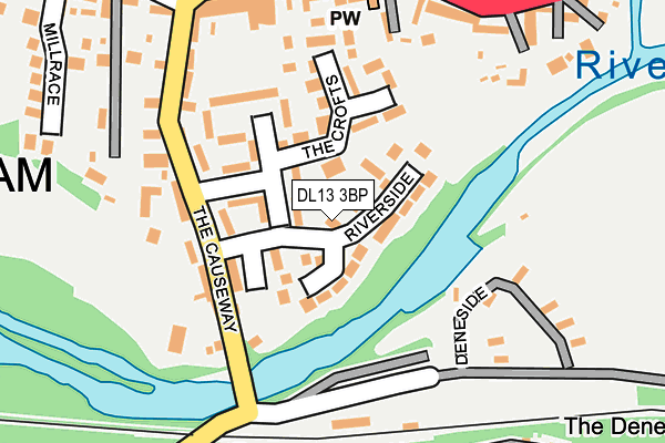 DL13 3BP map - OS OpenMap – Local (Ordnance Survey)