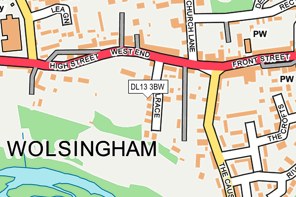 DL13 3BW map - OS OpenMap – Local (Ordnance Survey)