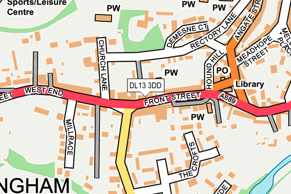 DL13 3DD map - OS OpenMap – Local (Ordnance Survey)