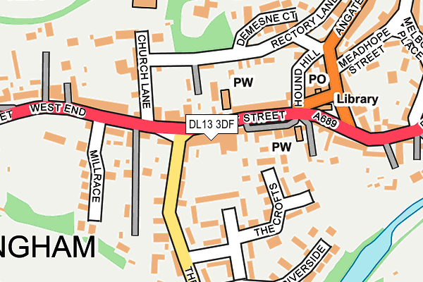 DL13 3DF map - OS OpenMap – Local (Ordnance Survey)