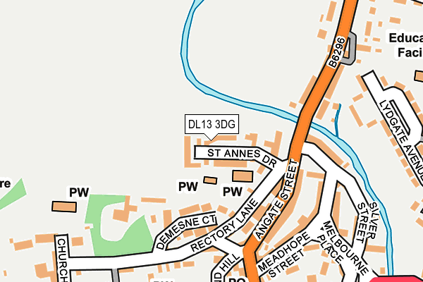 DL13 3DG map - OS OpenMap – Local (Ordnance Survey)