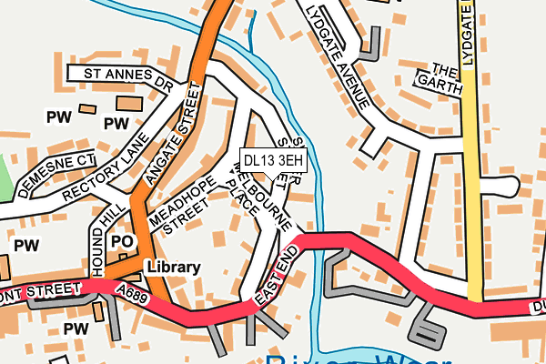 DL13 3EH map - OS OpenMap – Local (Ordnance Survey)