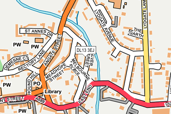 DL13 3EJ map - OS OpenMap – Local (Ordnance Survey)