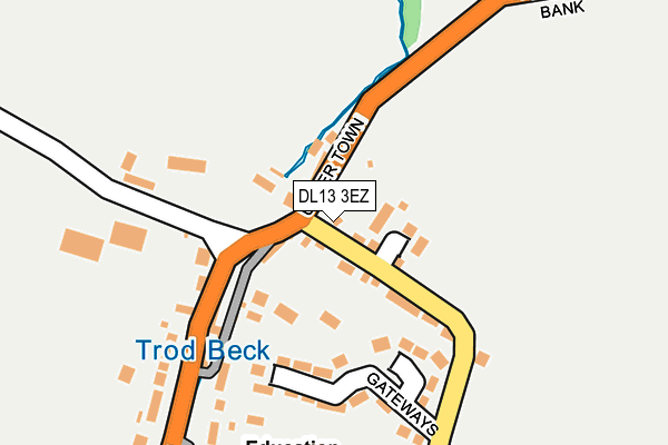 DL13 3EZ map - OS OpenMap – Local (Ordnance Survey)