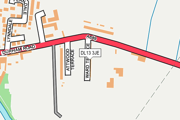 DL13 3JE map - OS OpenMap – Local (Ordnance Survey)