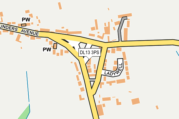 DL13 3PS map - OS OpenMap – Local (Ordnance Survey)