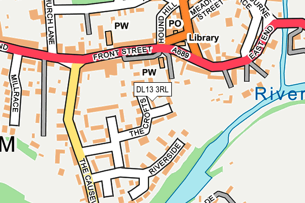 DL13 3RL map - OS OpenMap – Local (Ordnance Survey)