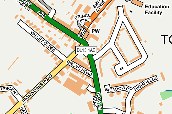 DL13 4AE map - OS OpenMap – Local (Ordnance Survey)