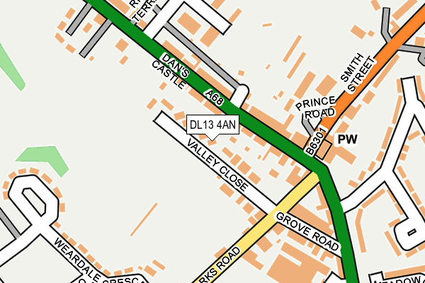 DL13 4AN map - OS OpenMap – Local (Ordnance Survey)