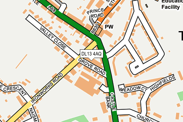 DL13 4AQ map - OS OpenMap – Local (Ordnance Survey)