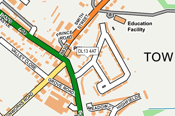 DL13 4AT map - OS OpenMap – Local (Ordnance Survey)