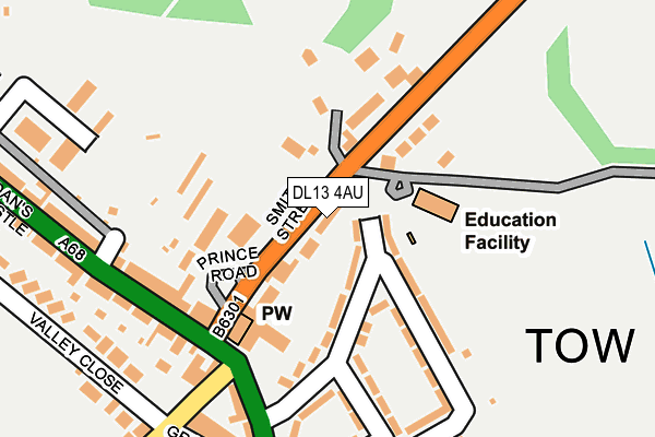 DL13 4AU map - OS OpenMap – Local (Ordnance Survey)