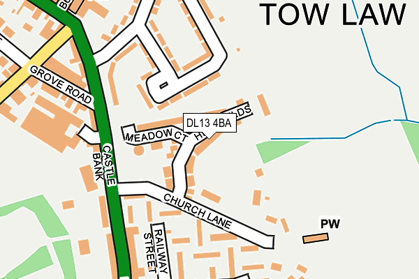 DL13 4BA map - OS OpenMap – Local (Ordnance Survey)