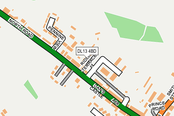 DL13 4BD map - OS OpenMap – Local (Ordnance Survey)